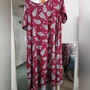Redish lularoe Carly Disney Kermit Graphic Print Dress